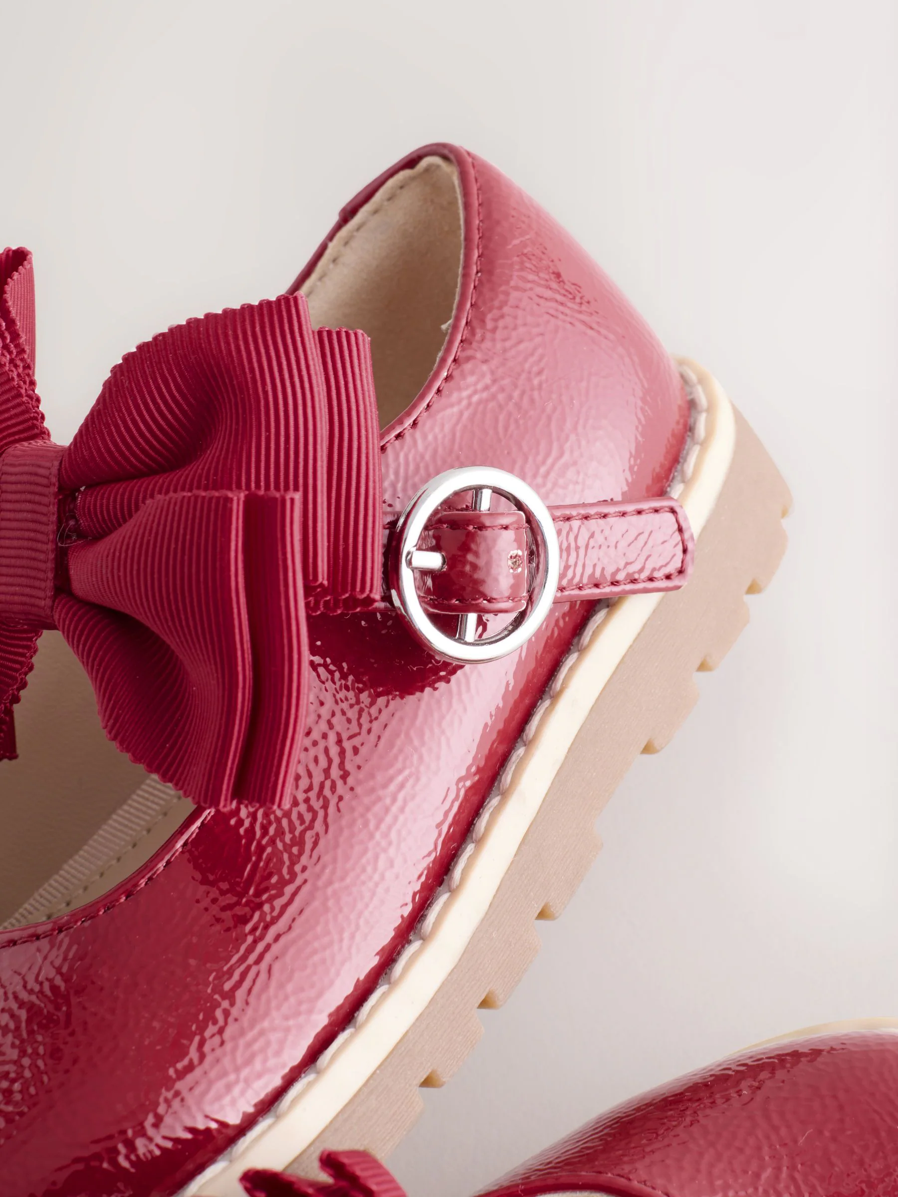 Rood - Chunky Bow Mary Jane Shoes