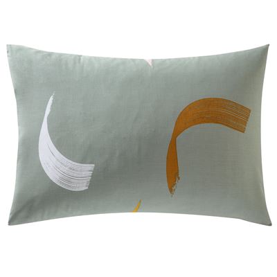 Linge de lit motif coups de pinceau - BECQUET CRÉATION