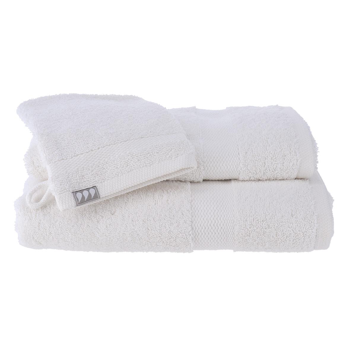 EPONGE 700G SERVIETTE 70X130CM 50X90CM ET GANT BLANC