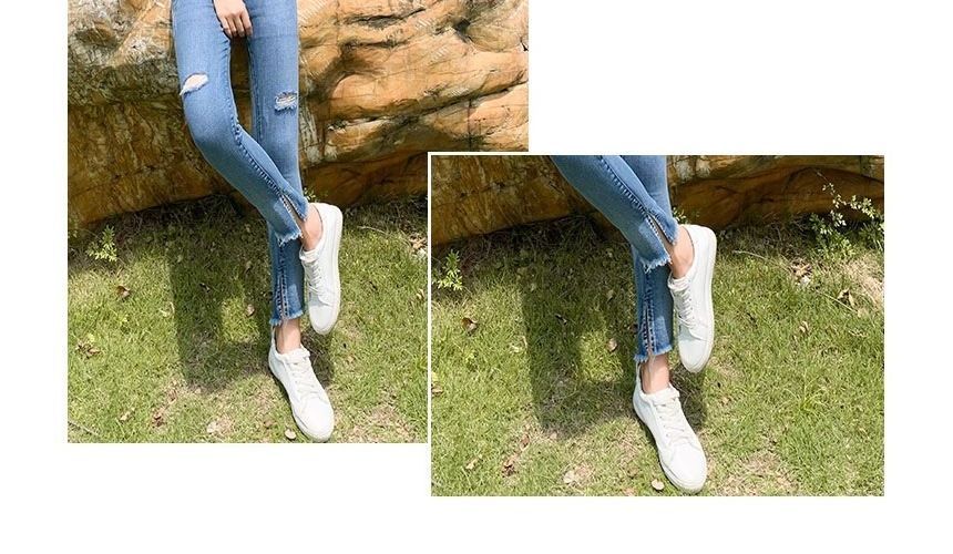 Crochaletin - Hoge taille skinny jeans met distressed effect