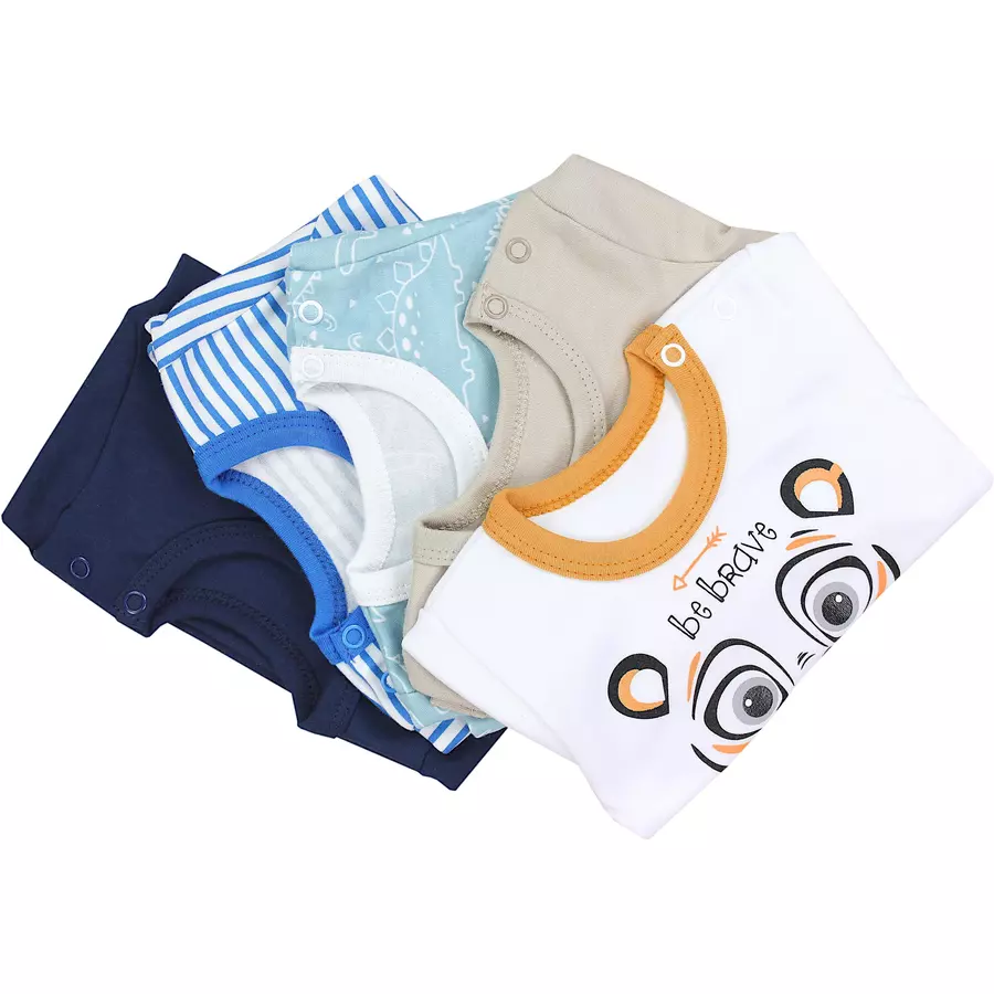 TupTam Baby Jungen Langarmshirt 5er Pack blau Modell 1