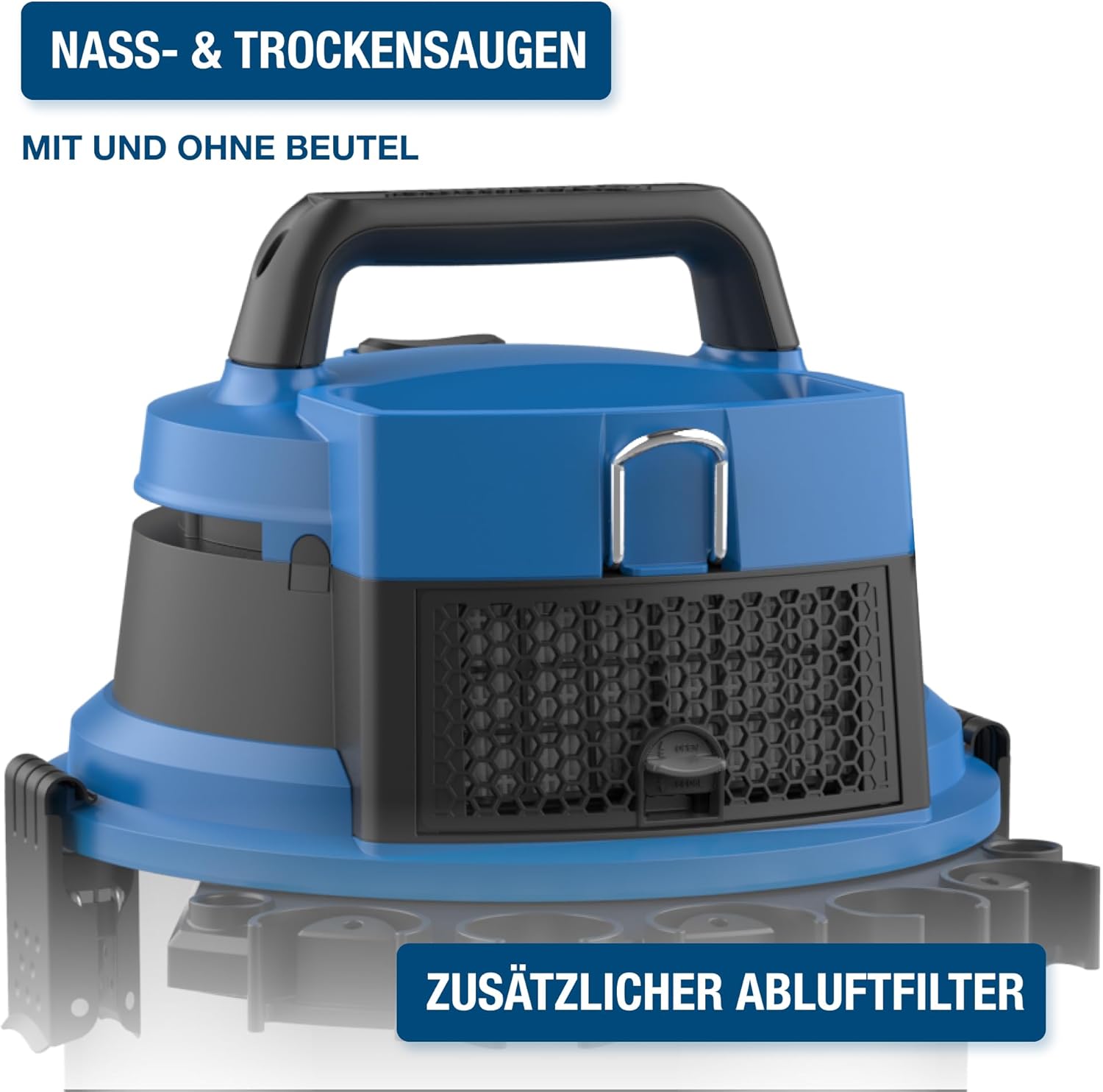 HYUNDAI Nass- / Trockensauger VCWD1620E, 1600 W, 20l Edelstahltank, Sauger mit Ausgangssteckdose, Master-Slave-Funktion (Staubsauger, Waschsauger, Industriestaubsauger)