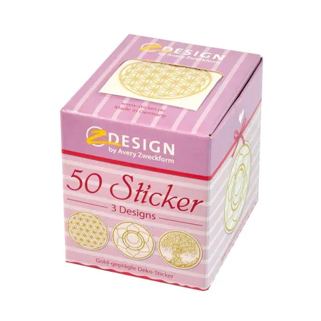 Avery Zweckform Z-Design 56817, Sticker auf Rolle, Lebensblume, -baum, 50 Aufkleber