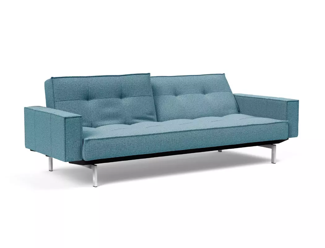 Schlafsofa mit Armlehnen Splitback Chrom
