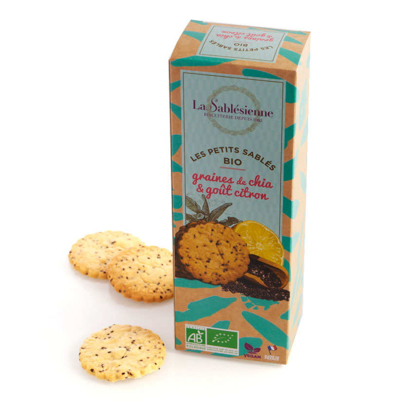 Sablés bio aux citron et aux graines de chia