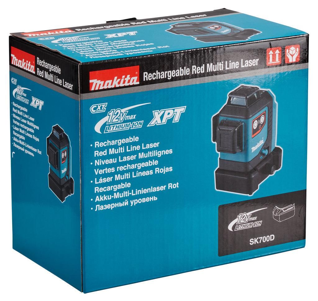 Makita SK700DX Accu kruislijnlaser rood 3x 360° 12V Max 2.0Ah