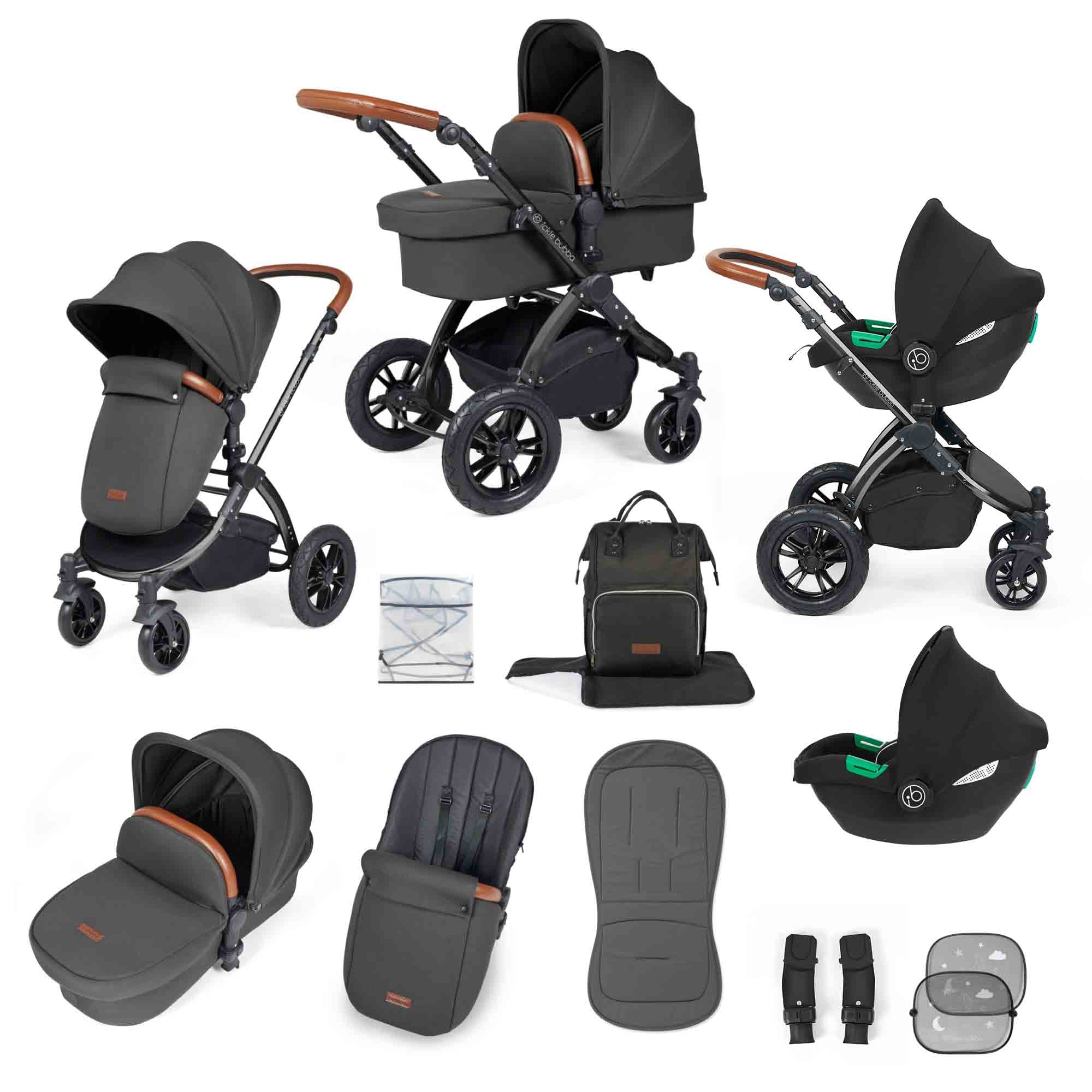 Système de voyage Stomp Luxe 3-en-1 i-Size avec siège auto Cirrus