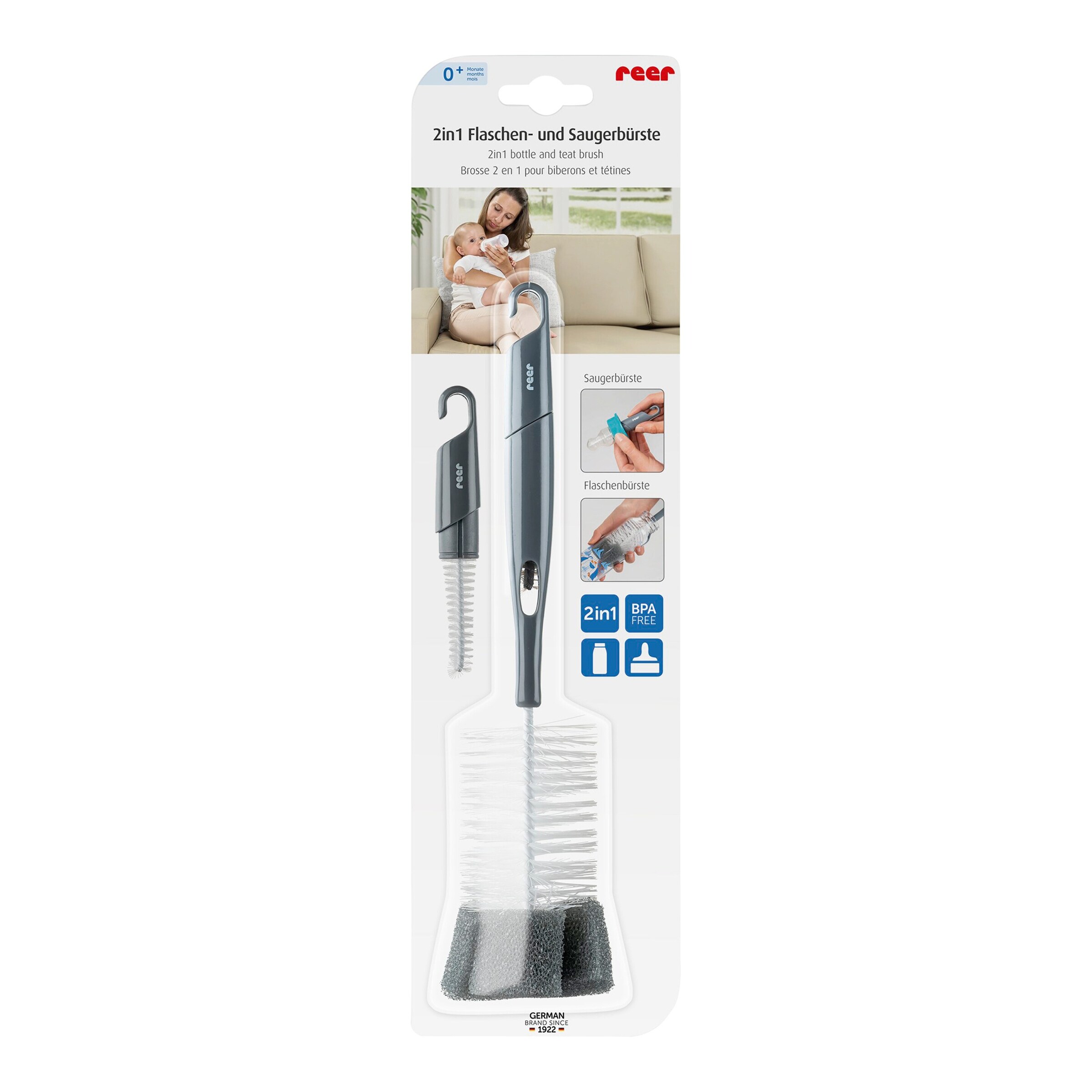 reer 2-in-1 Flaschen- und Saugerbürste