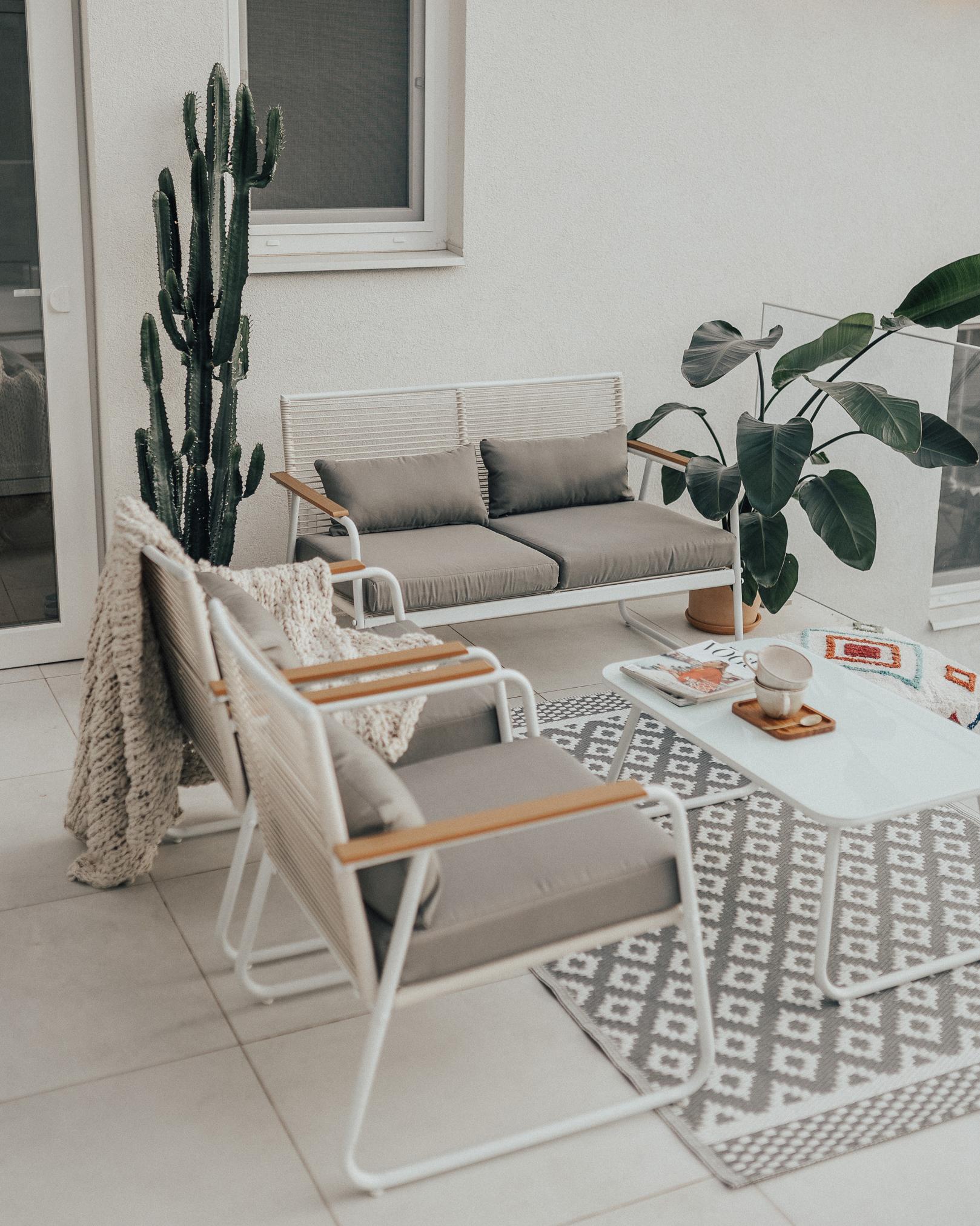 Loungeset met tafel 4-zits POMONTE Metaal Wit