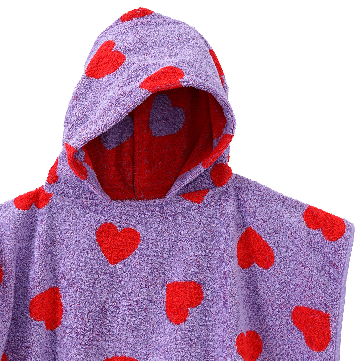 Famy Badeponcho mit Herz-Allover helllila