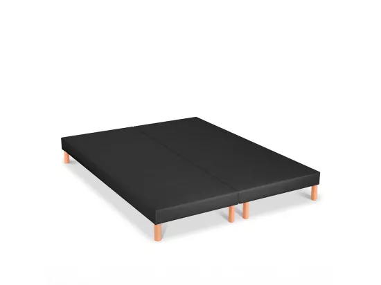 BELLECOUR LITERIE | Jeu de 2 sommiers tapissiers CAPUCINE 2x90x200 cm | Epaisseur 13 cm | Gris anthracite (pieds inclus)