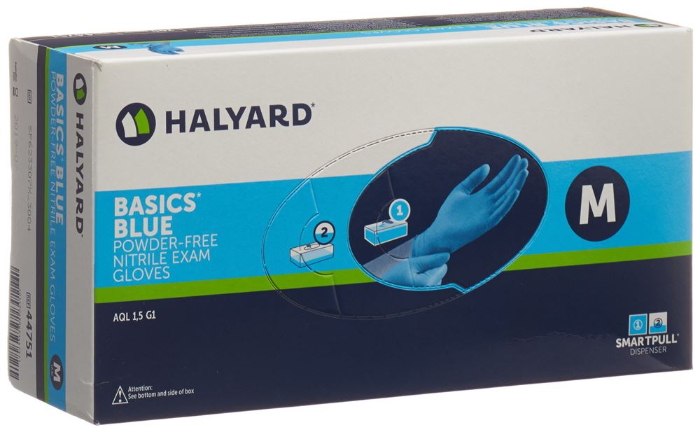 Halyard Untersuchungshandschuhe<br>200 Stück, M, Nitril Basic blau