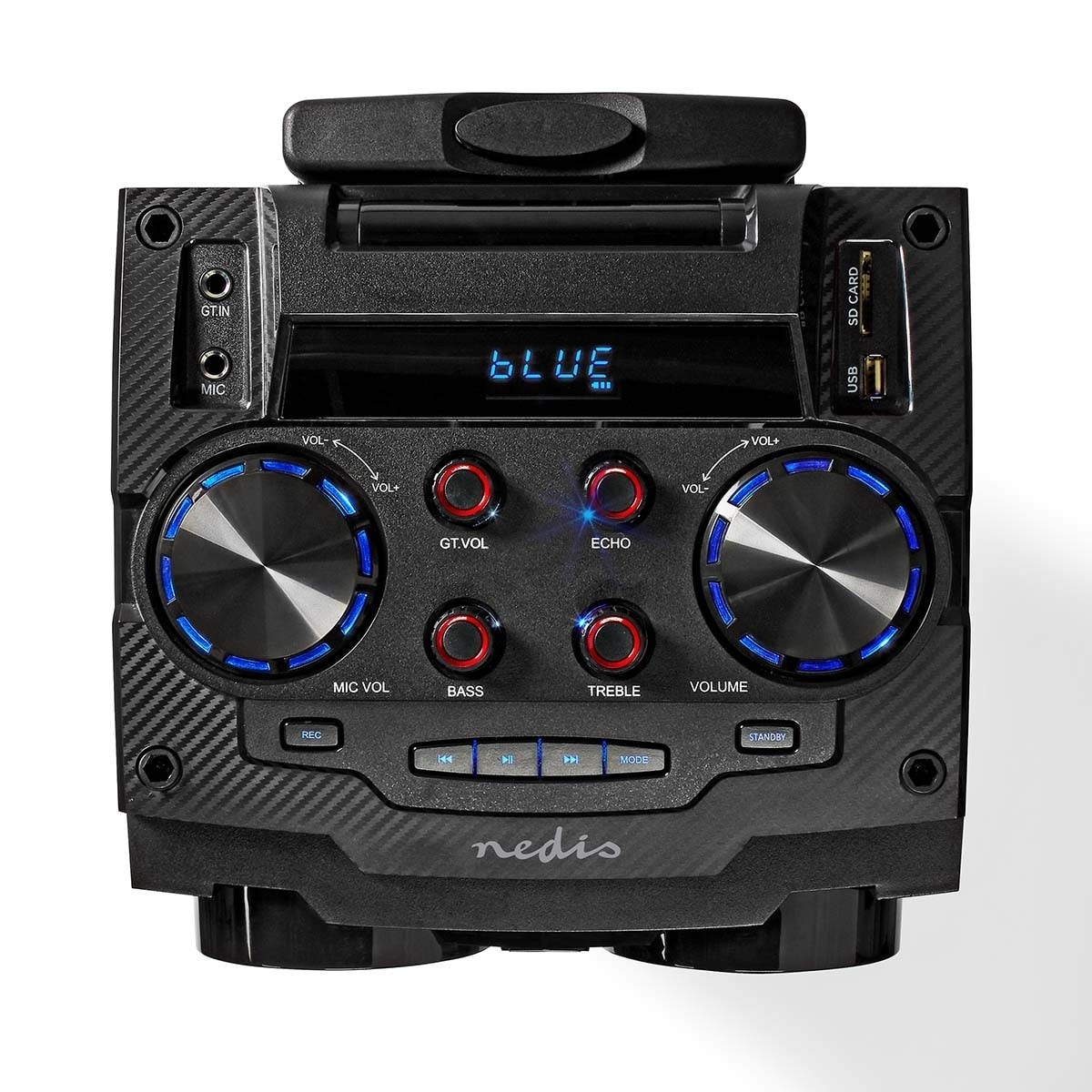 Nedis Bluetooth® Party Speaker | Maksimal batteritid: 6.5 timer | 120 W | Bære håndtak | Party lys | Equalizer | Sort