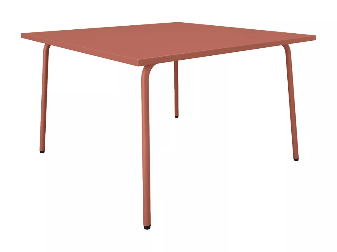 Salle à manger de jardin en métal - une table L.120 cm et 8 chaises empilables - Terracotta - MIRMANDE de MYLIA