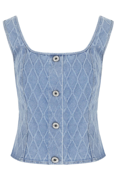 Fluresk blauwe dames top