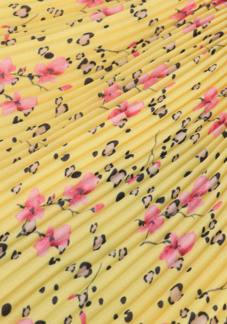 NONO gele nono midi jurk mill half long wide dress