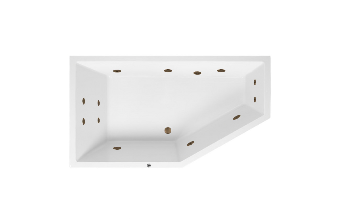 Lambini Designs Florence bubbelbad 160x90cm elektronisch links met 6 4 2 hydrojets rose goud