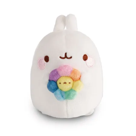 NICI Kuscheltier MOLANG 12cm mit Regenbogenblume