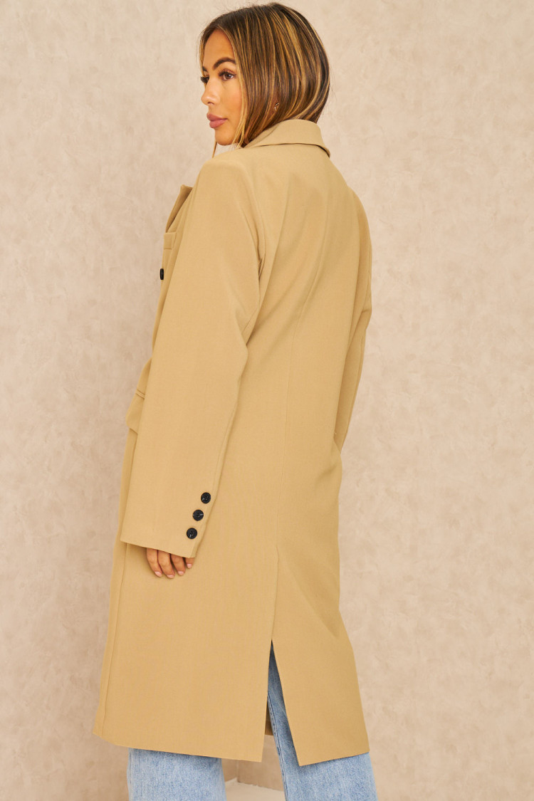 Manteau long beige foncé