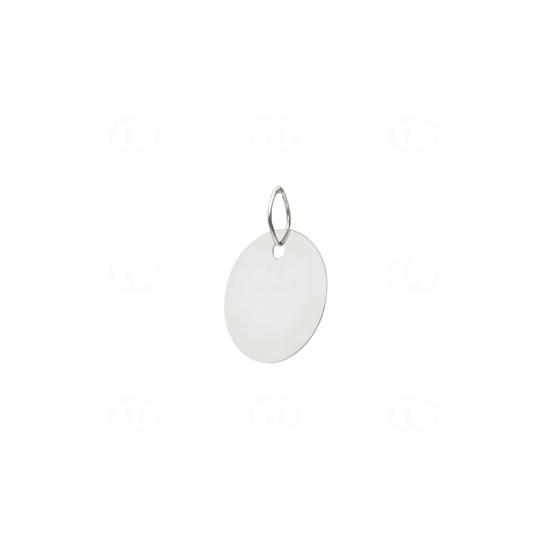 Plakette 750/18 K Weissgold rund Ø 15mm