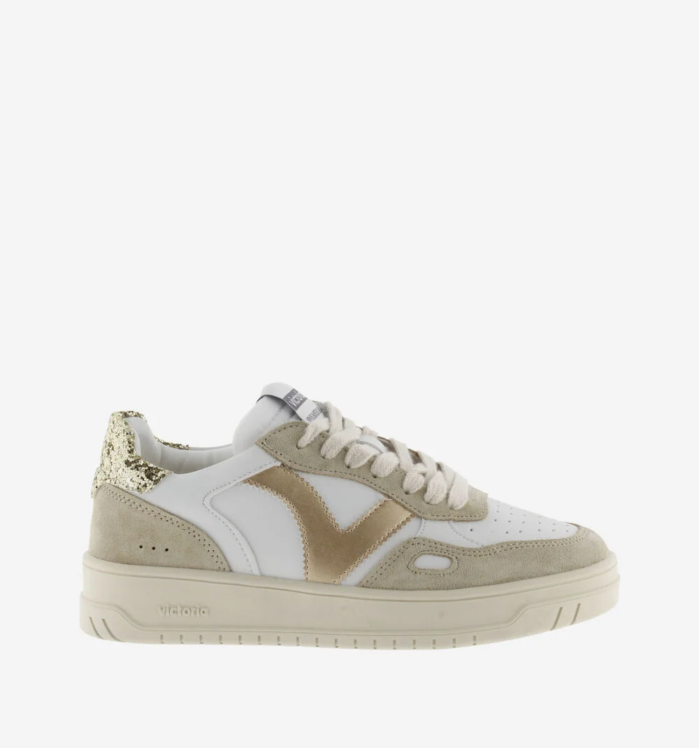 SEUL CUIR FENDU & GLITTERPLATINO