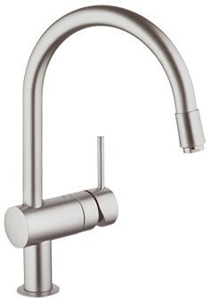 Grohe Minta 1-gats keukenkraan m. draaibare ronde uitloop m. uittrekbare perlator steel