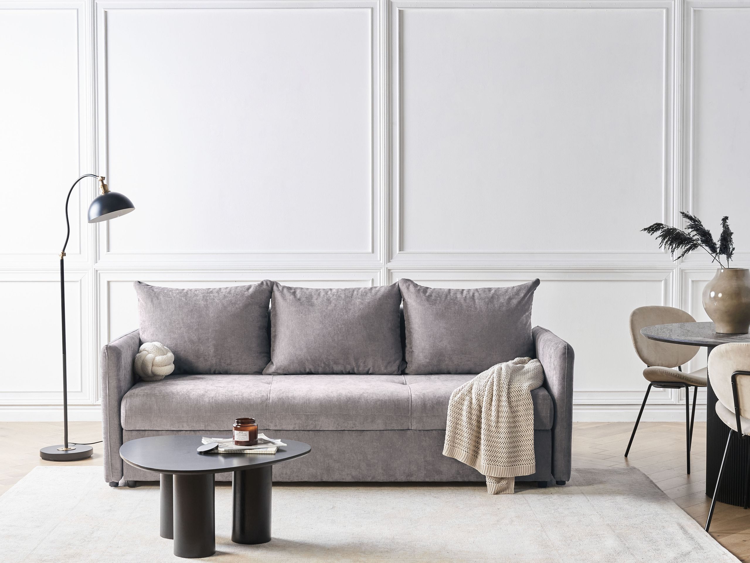 Beliani - HOLSEN - Driezitsbank - Taupe - Stof