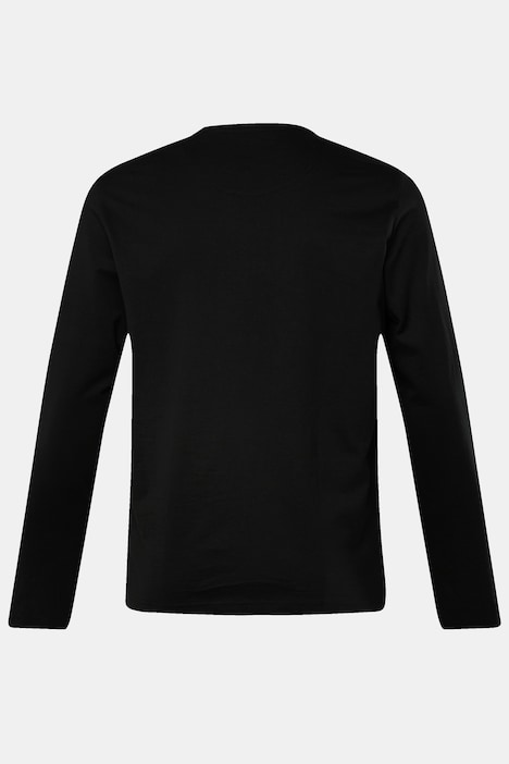 Men+ T-Shirt, Langarm, großer Print, Rundhals, bis 8 XL
