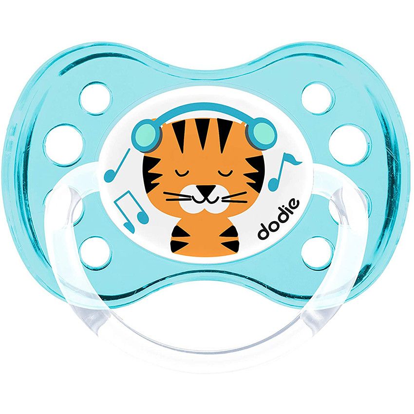 Set de 2 sucettes en silicone 6 mois+ - Tigre/Dinosaure - Doré