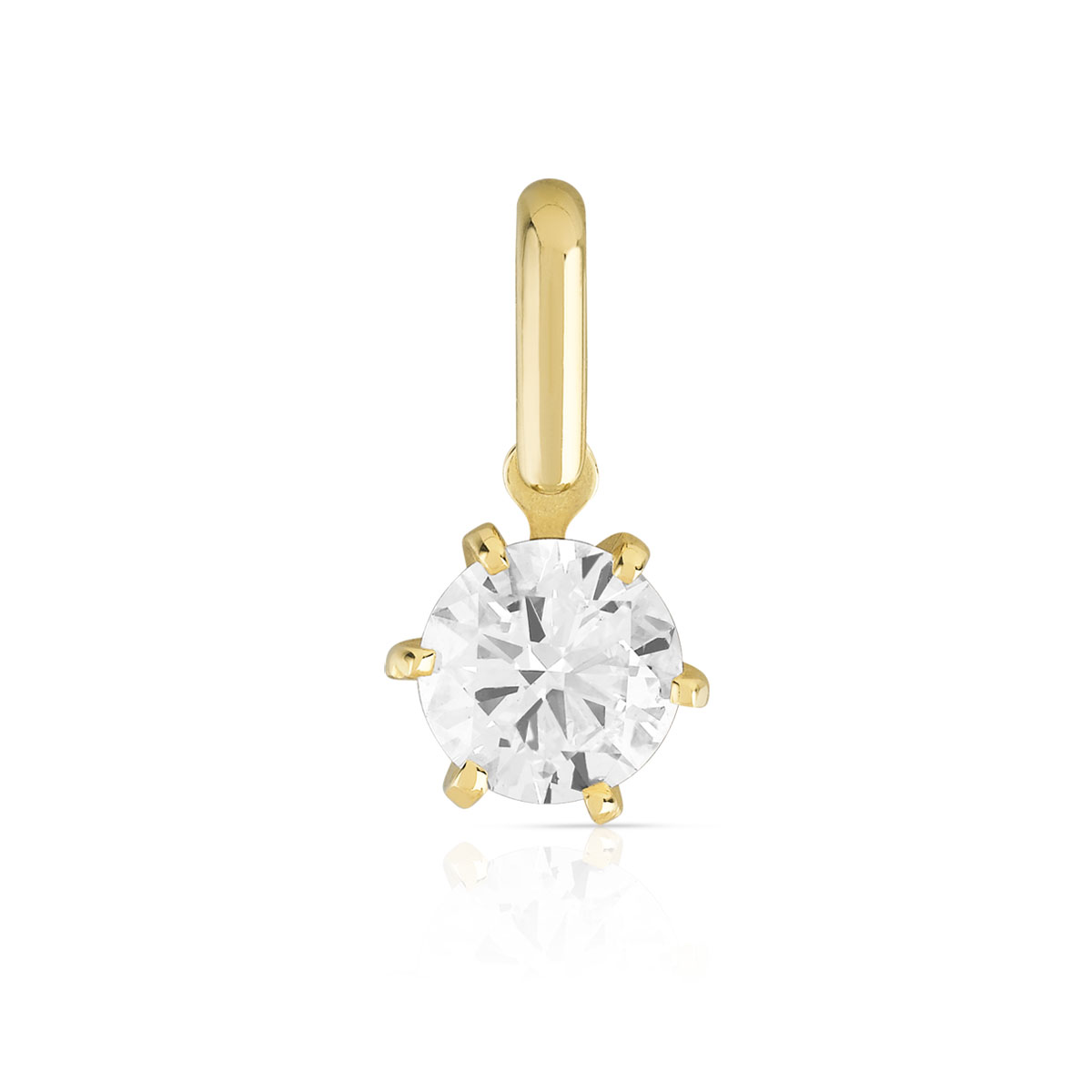 Pendentif or 750 diamant 0.50 carat H/P1