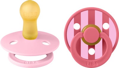 BIBS Studio Colour Block Smokk 2-Pakk Lateks Str 2, Baby Pink Coral Mix