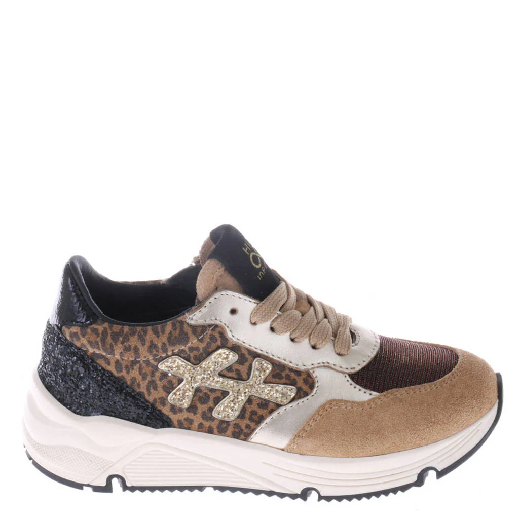 Hip suède sneakers camel/panter/zwart