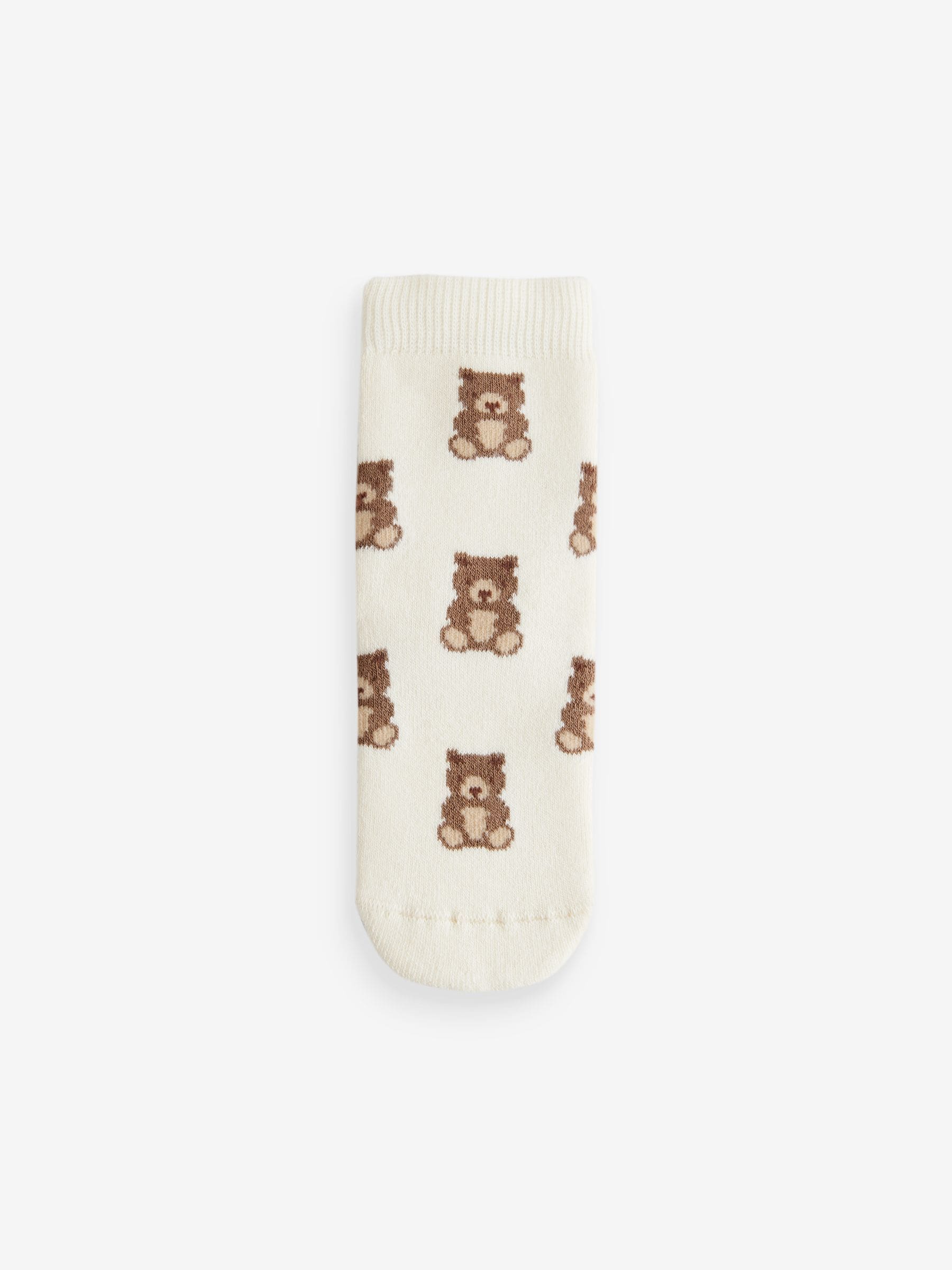 Marine/ecru beer - Set van 5 Cosy Terry sokken met hoog katoengehalte