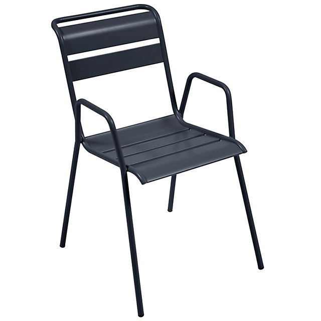 Fauteuil de jardin Fermob Monceau en métal - Coloris carbone - Hauteur 88 cm