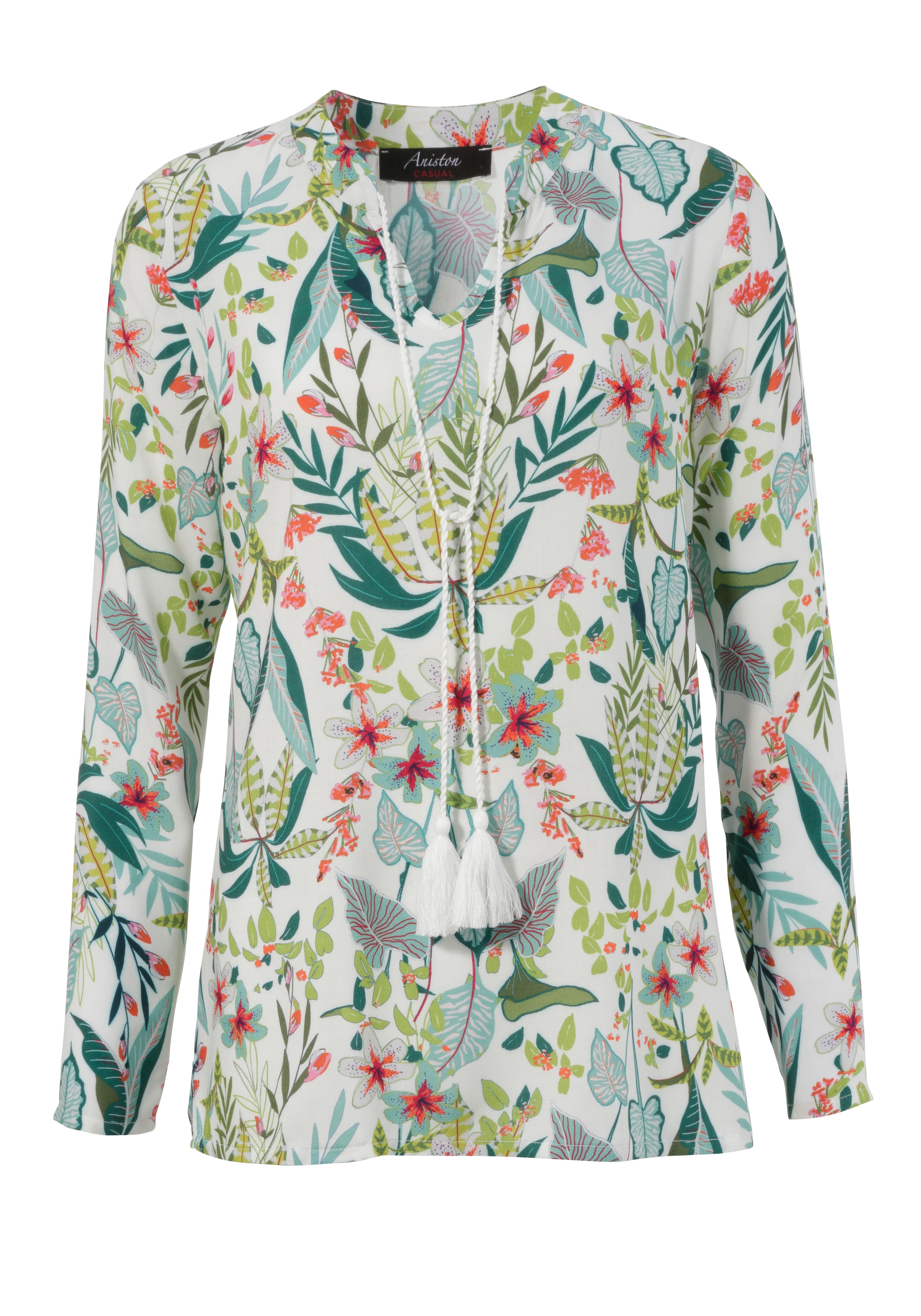 Aniston CASUAL Schlupfbluse , mit Blüten und Blättern bedruckt