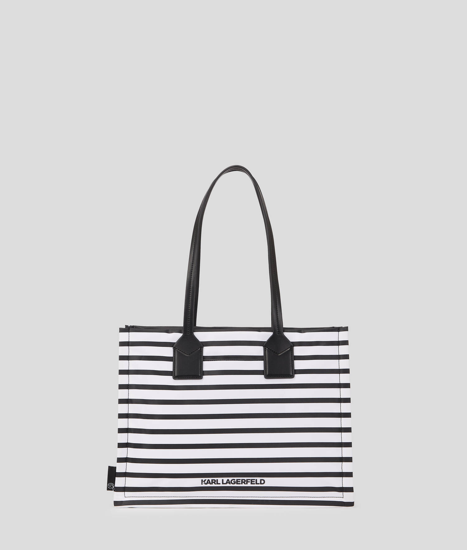 SAC CABAS RAYÉ IKON TAILLE MOYENNE - Petite rayure Noir-Blanc