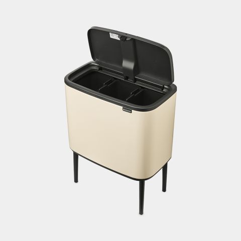 Bo Touch Bin, met 3 binnenemmers, 3 x 11L - Soft Beige