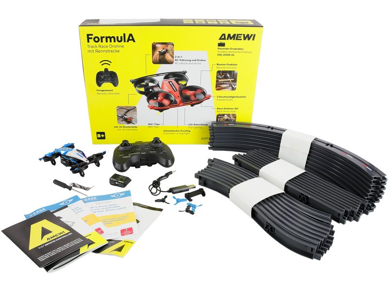 Amewi Formula Track Race Drohne Blau Race Drohne mit Rennstecke