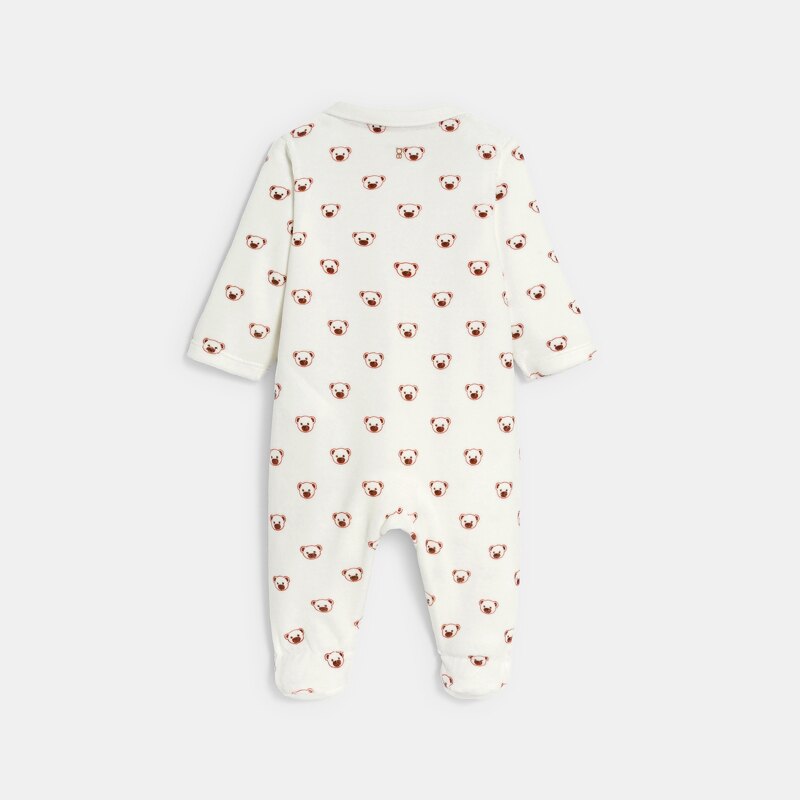 Dors-bien velours oursons blanc bébé garçon Beige