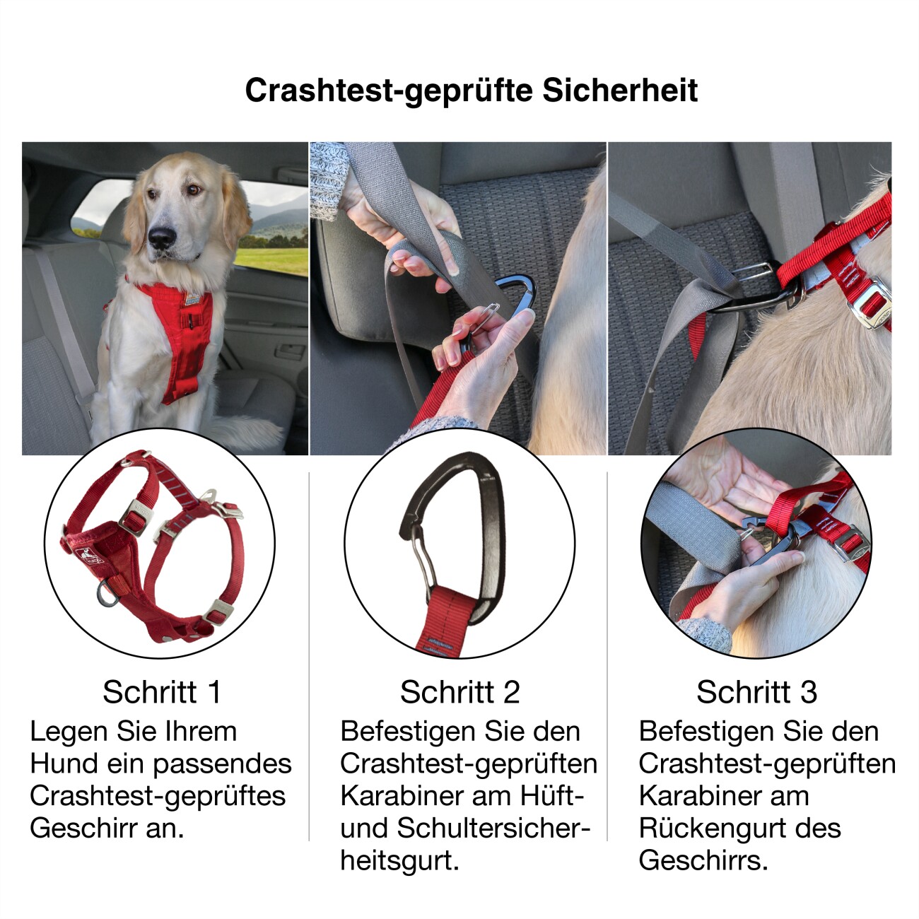 Kurgo Anti Zug Geschirr grau/ grau L