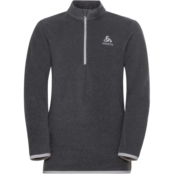 Sweat polaire randonnée ODLO ROY KIDS STRIPE MIDLAYER 1/2 ZIP SHALE GREY - BLACK STRIPES