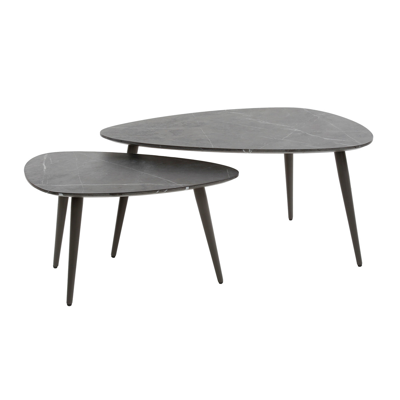 Giga Meubel - Salontafel Keramieklook - Set van 2 - Pear