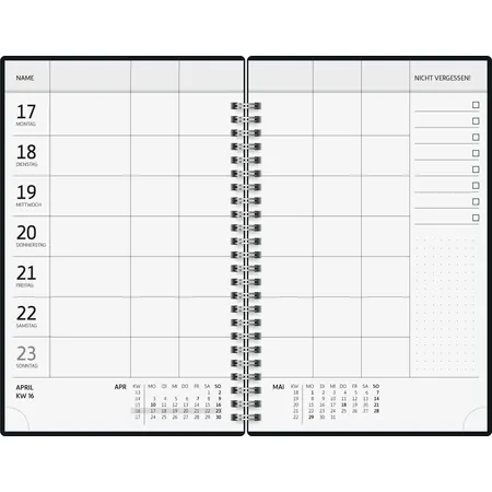 BRUNNEN Familienplaner Buchkalender Waschbär 2024 A5 2S/1W