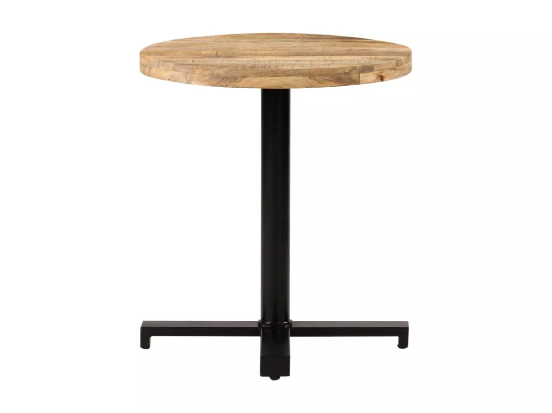 Table de bistro Ronde Ø70x75 cm Bois de manguier brut