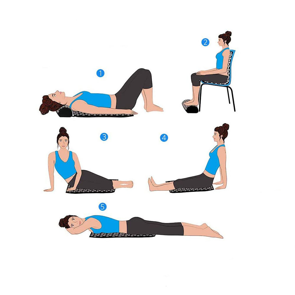 (3-tlg. Set) 66x40cm Stachel Massage Matte Entspannungsmatte   Nacken Kissen - Blau