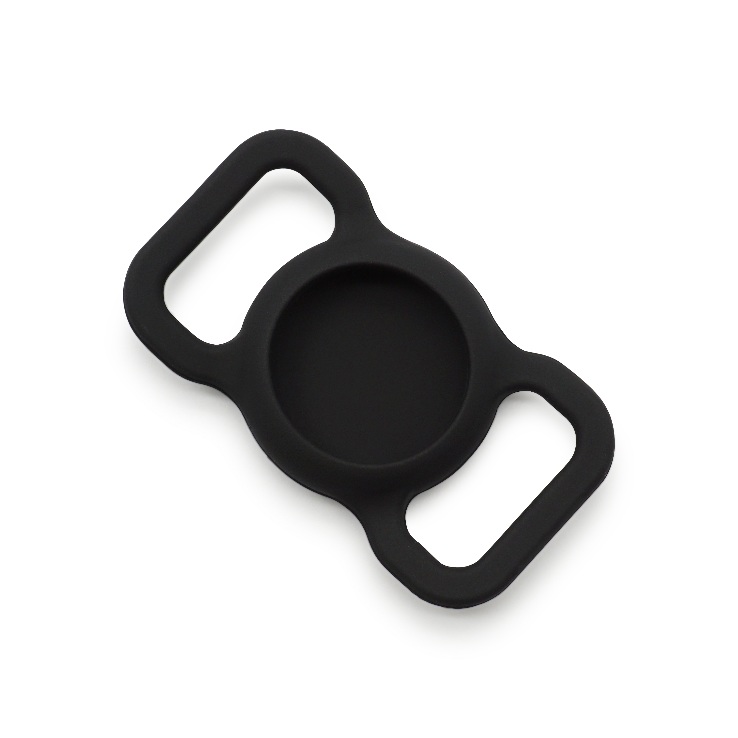 Apple AirTag Silikon Case Hülle Halsband Halterung für Haustiere (Hund / Katze) - Schwarz