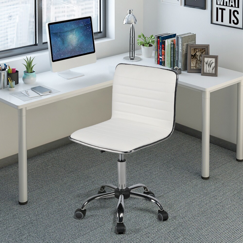 Yaheetech Bürostuhl Chefsessel Drehstuhl Ergonomischer Schreibtischstuhl höhenverstellbar Weiß