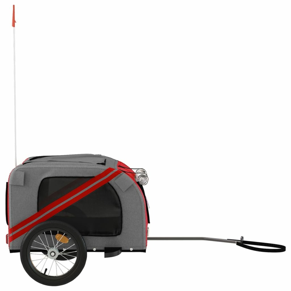 Remorque de vélo pour animaux de compagnie rouge et gris
