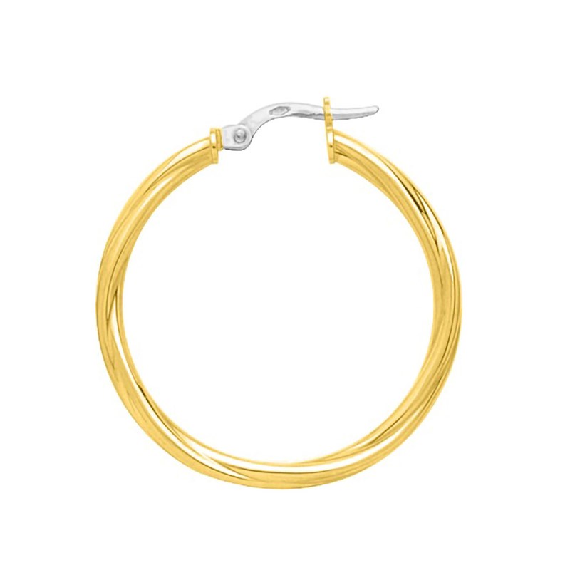 Créoles torsadées Femme - Or 18 Carats - Diamètre 25mm