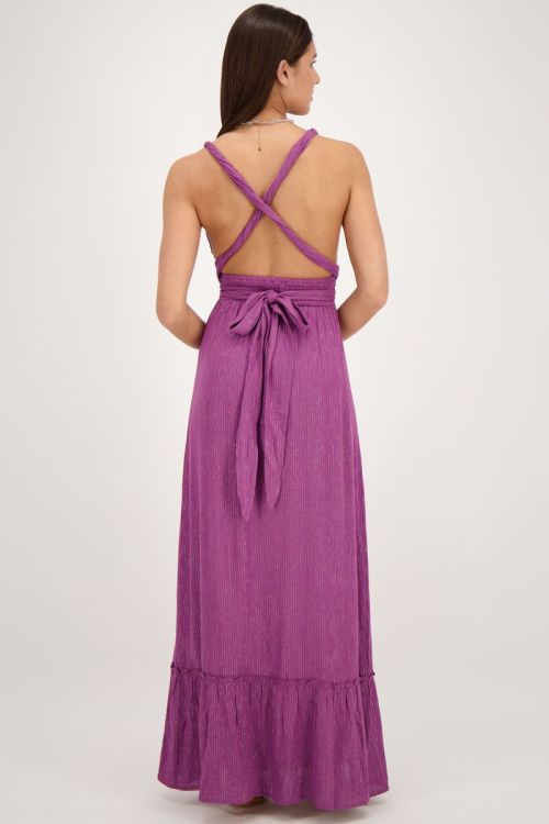 Paarse multiway maxi jurk met lurex